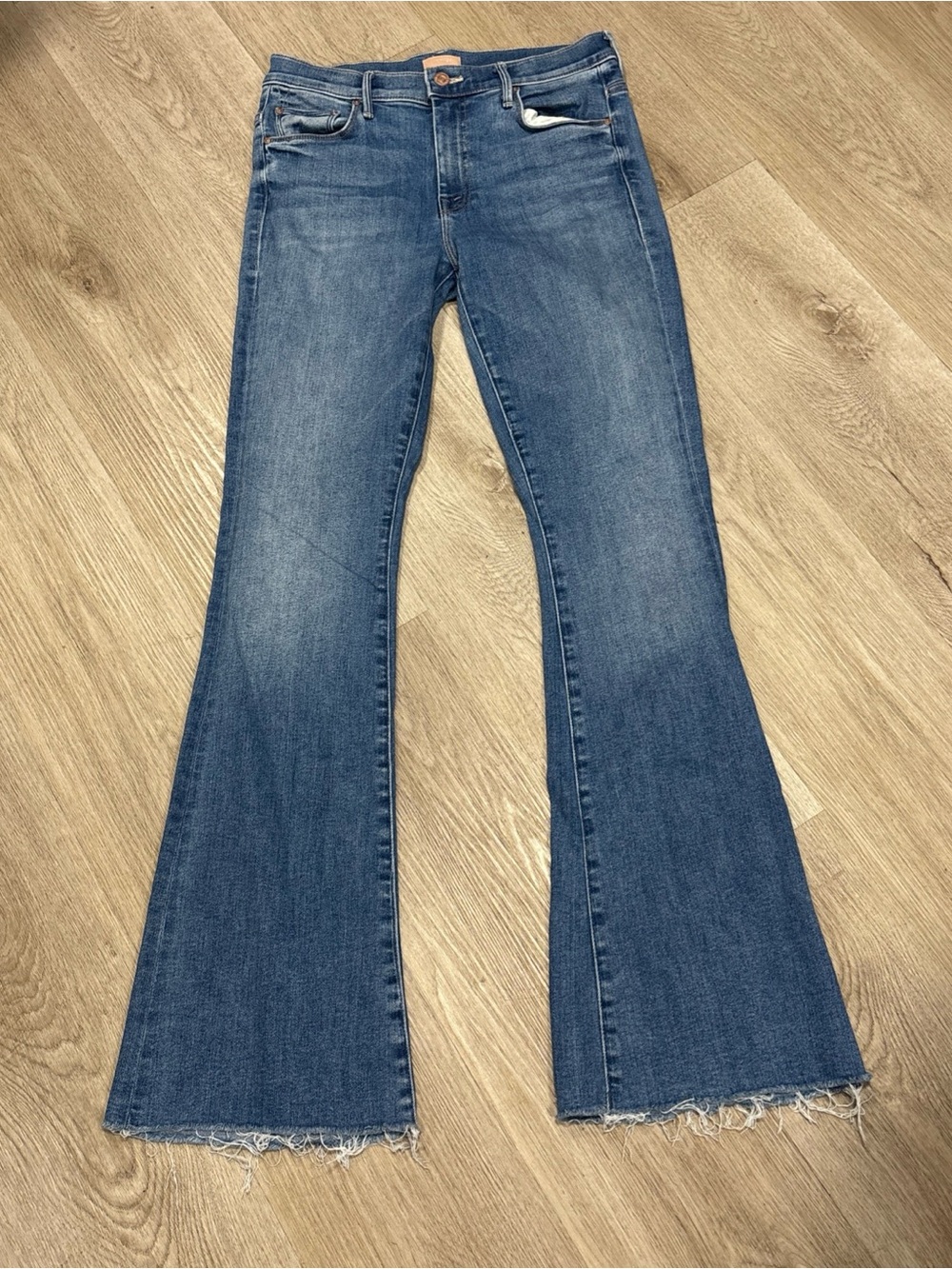 MOTHER Blue Denim Flare Jeans